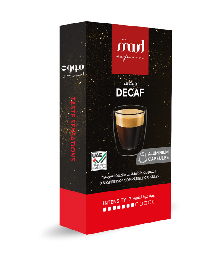 Mood Espresso Nespresso Compatible Aluminium Capsules, Decaf, 10 Capsules, 55 gm (Intensity - 7)