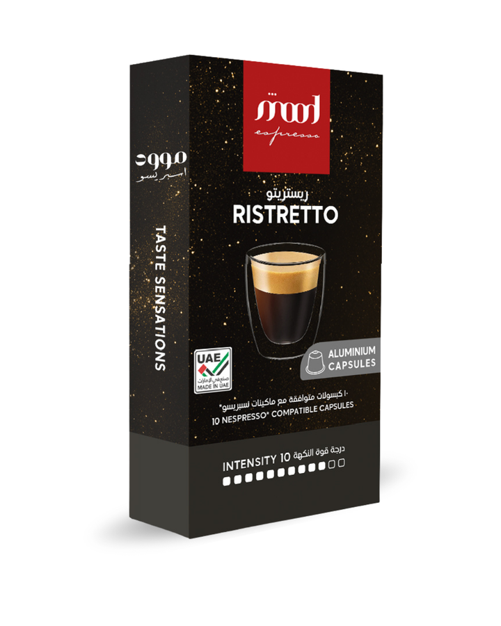 Mood Espresso - Nespresso Compatible Aluminium Capsules, Ristretto, 10 Capsules, 55 gm (Intensity - 10)