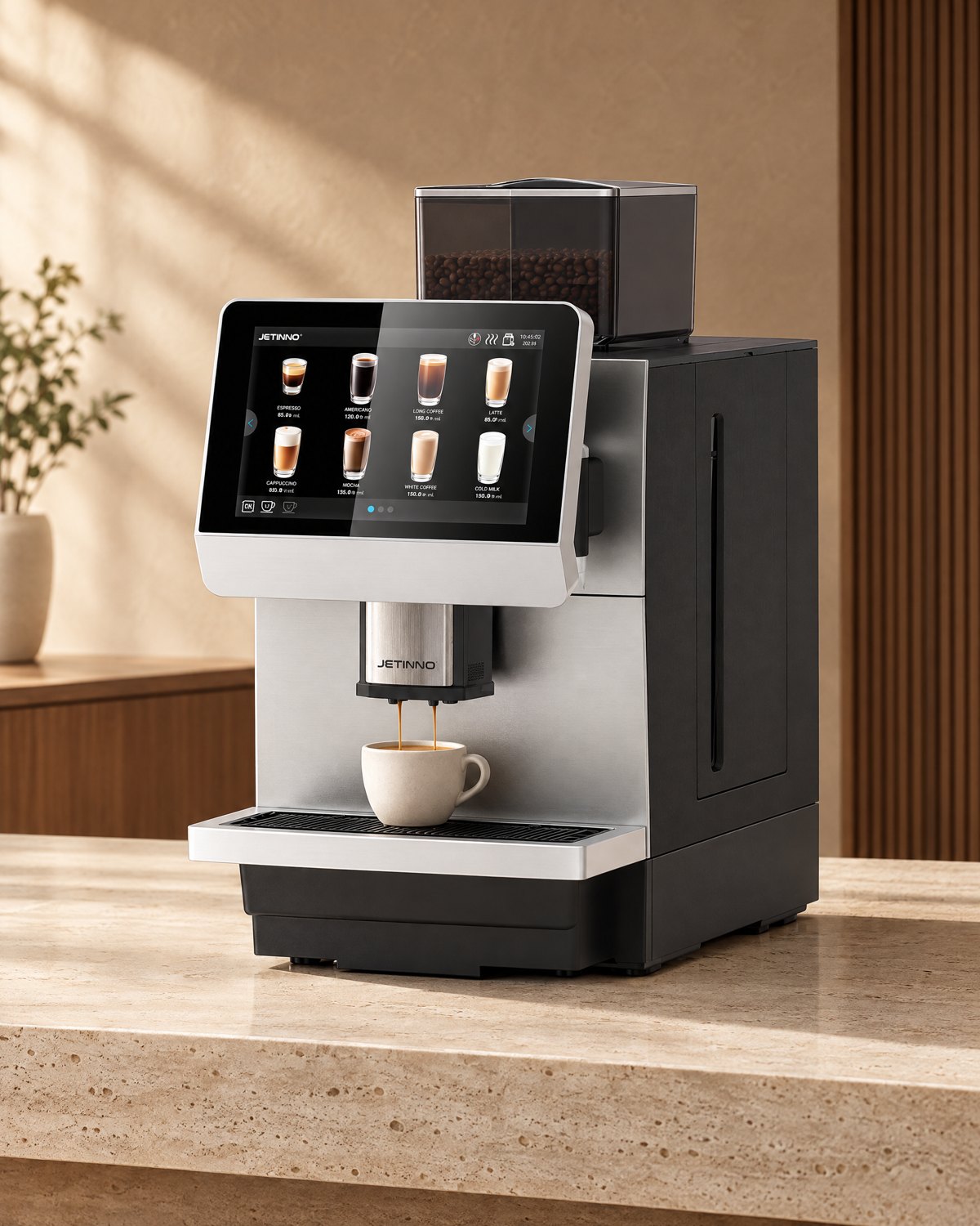 Jetinno JL31B fresh milk coffee machine in a coffee lounge