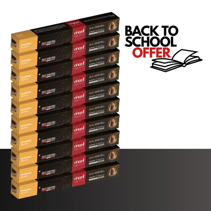 Aluminium Ethiopian Sidamo Coffee Bundle – 100-Pod Collection – Back to School 20% OFF 🎒☕