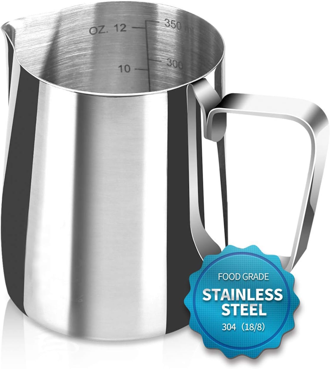12oz Stainless Steel Coffee Milk Frothing Jug For Dripless Latte Art