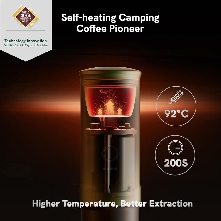Outin Nano Portable Electric Espresso Maker: Self-Heating, USB-C , 7500mAh Battery - Perfect with Mood Espresso Capsules