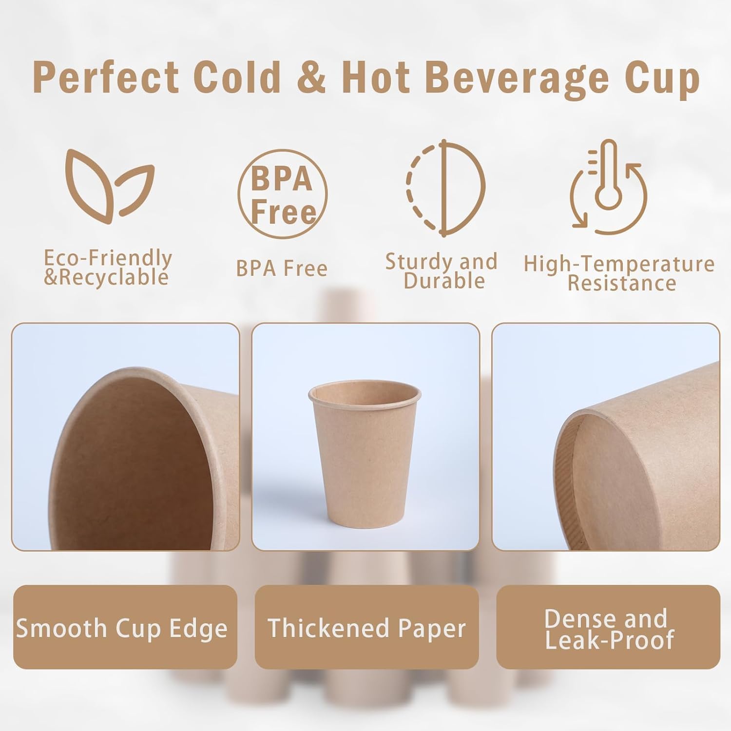 8oz Eco-Friendly Insulated Double Wall Paper Cups (500 Pcs) : Choose Sustainability