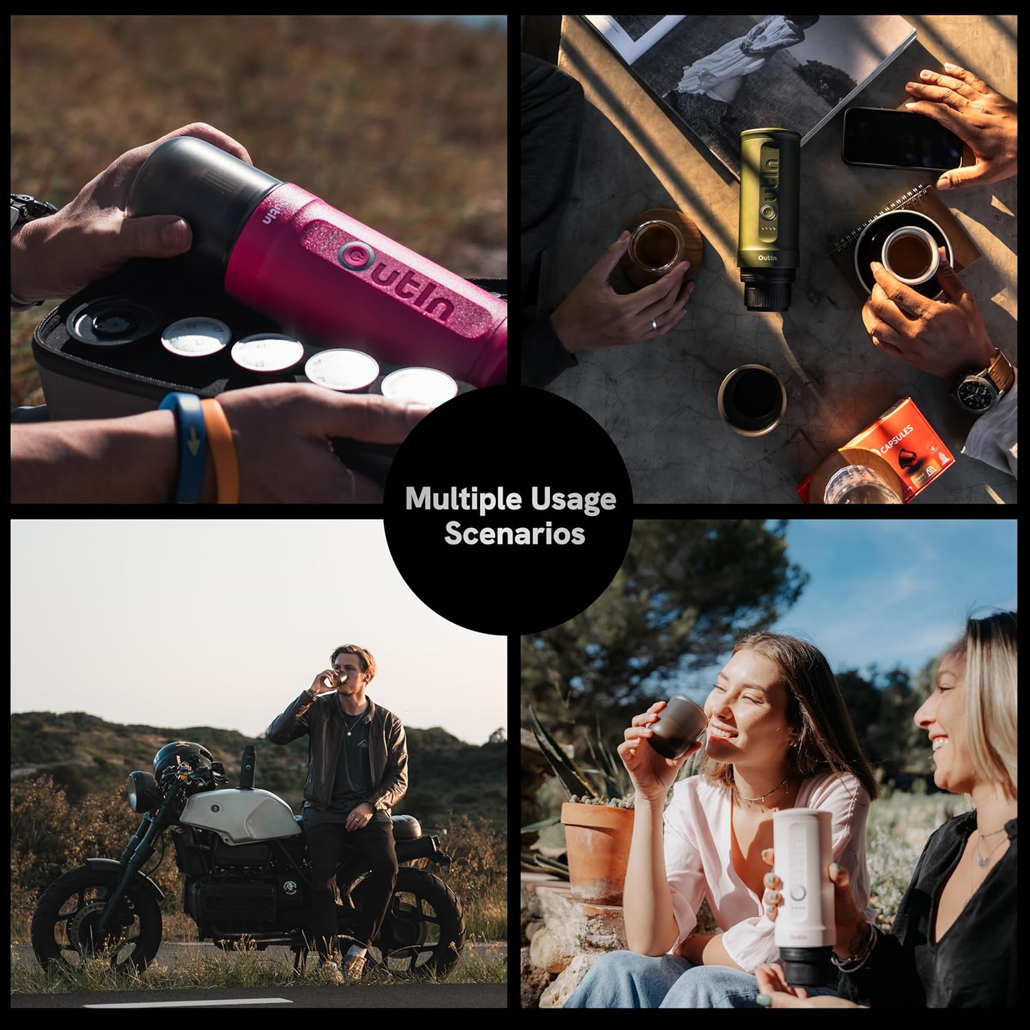 Outin Nano Portable Electric Espresso Maker: Self-Heating, USB-C , 7500mAh Battery - Perfect with Mood Espresso Capsules