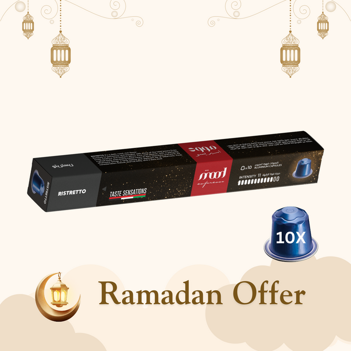 Ristretto - Nespresso Compatible Aluminium Capsule, 10 Capsules - Ramadan Month Exclusive🌙☕