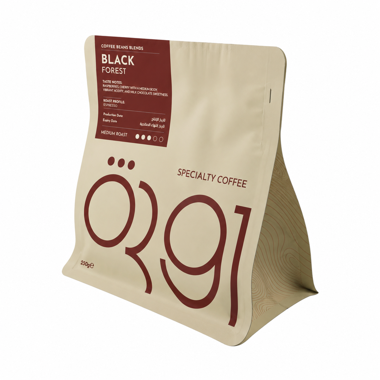OR91 Black Forest Specialty Coffee Beans – Medium Roast Espresso Blend with Raspberry & Dark Chocolate Notes