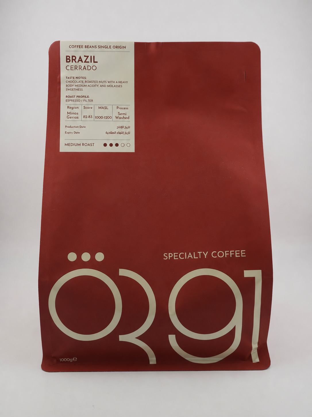 OR91 Brazil Cerrado Single Origin Coffee Beans – Medium Roast Espresso Coffee with Chocolate & Nut Notes