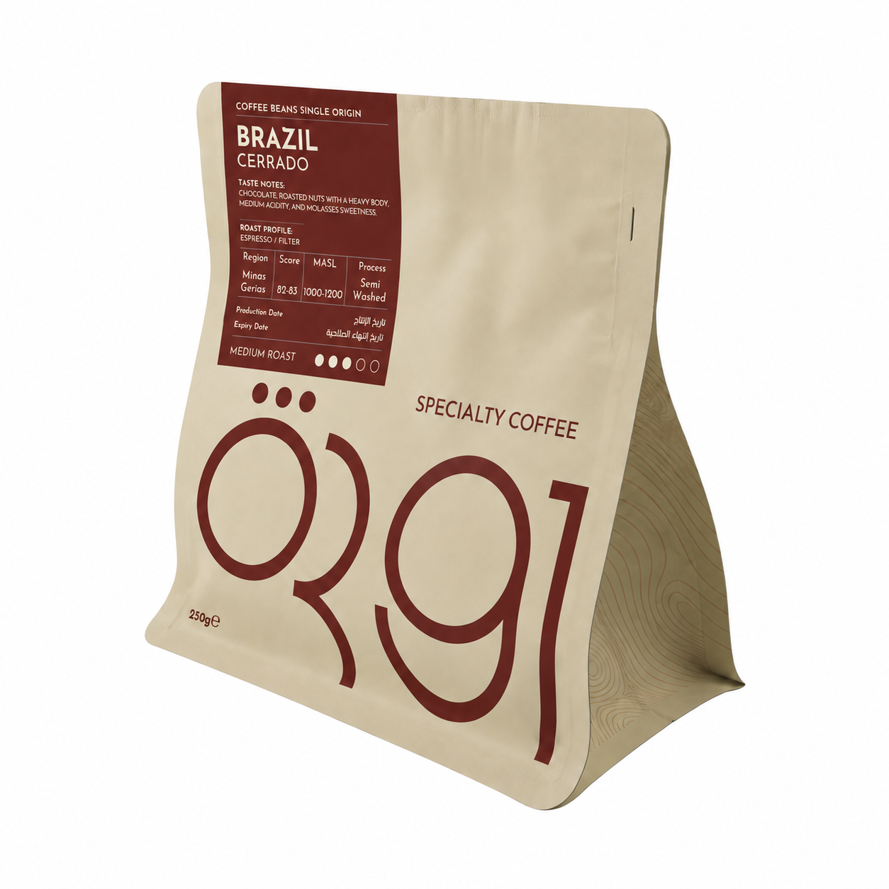 OR91 Brazil Cerrado Single Origin Coffee Beans – Medium Roast Espresso Coffee with Chocolate & Nut Notes
