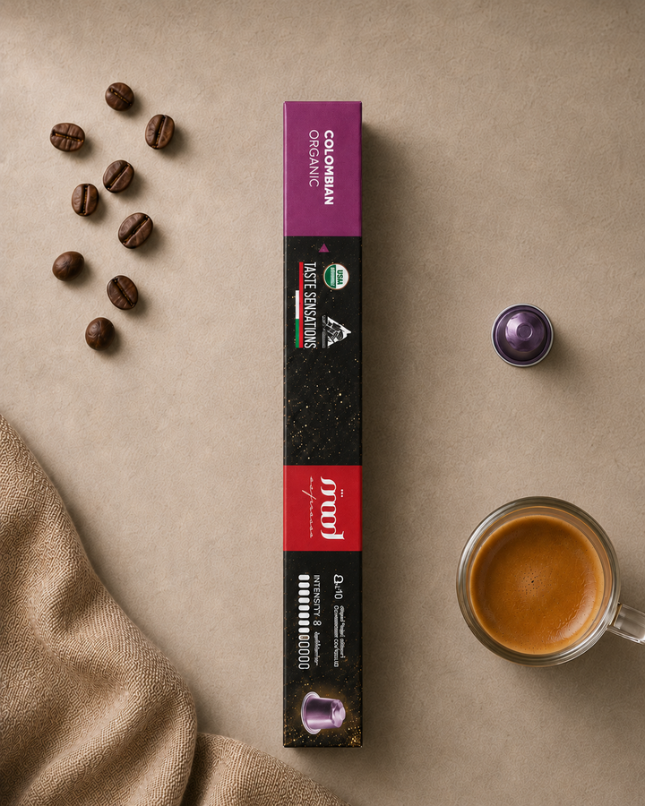 Colombian Organic Nespresso Aluminium Capsules, Sleeve Pack, 10 Capsules, Intensity 8