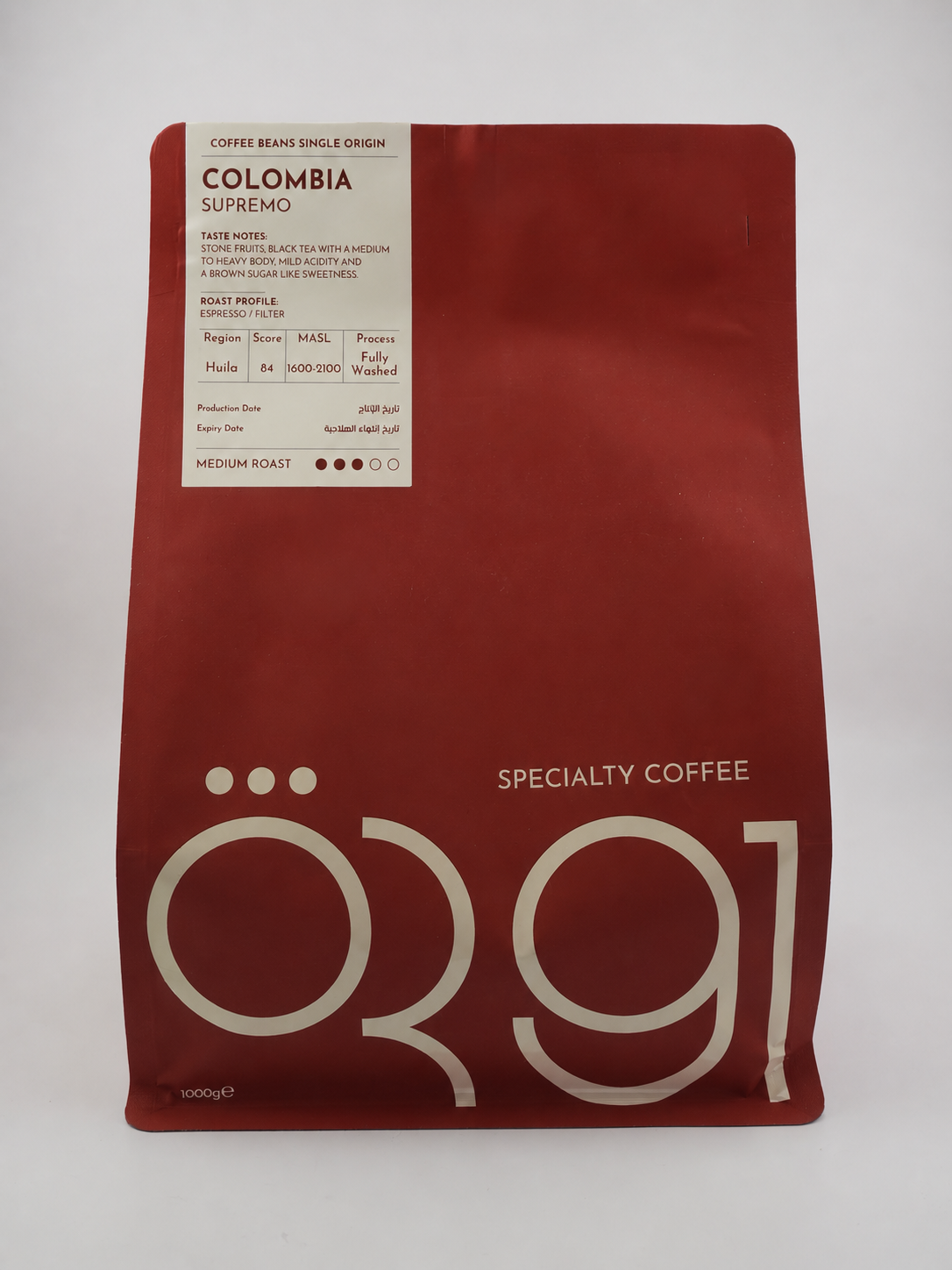 OR91 Colombia Supremo Specialty Coffee Beans – Medium Roast Single Origin Espresso Coffee