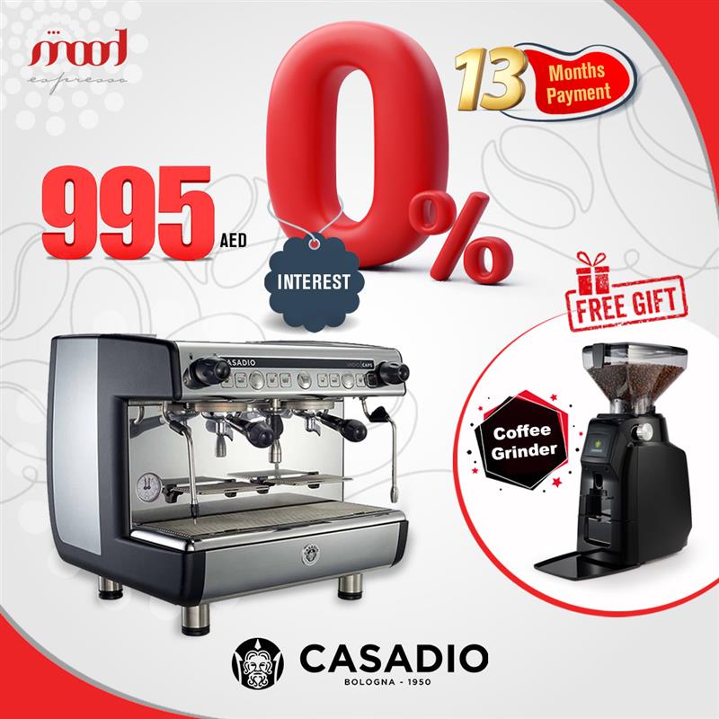 Casadio Undici Espresso Coffee Machine with Free Cofee Grinder