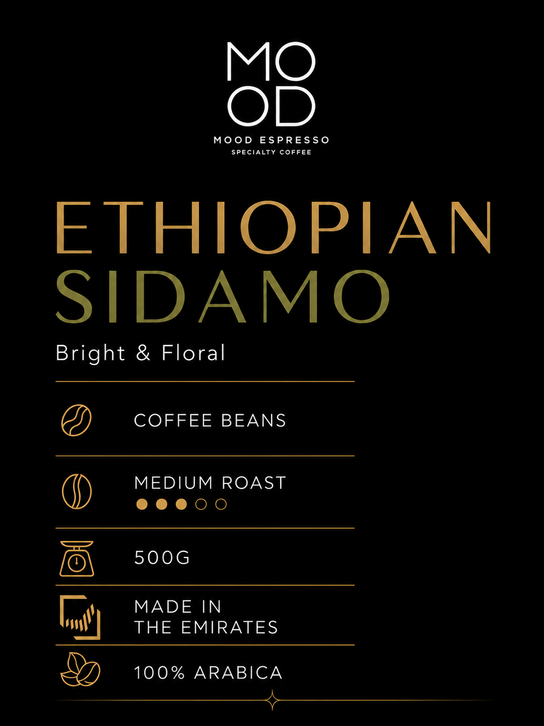 Ethiopian Sidamo Coffee Beans,500G