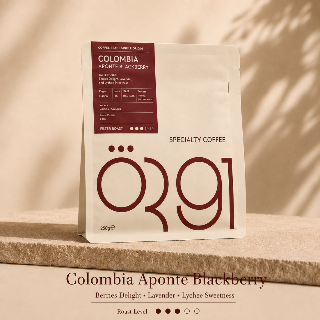 OR91 Colombia Aponte Blackberry Specialty Coffee Beans, Filter Roast, Limited Edition