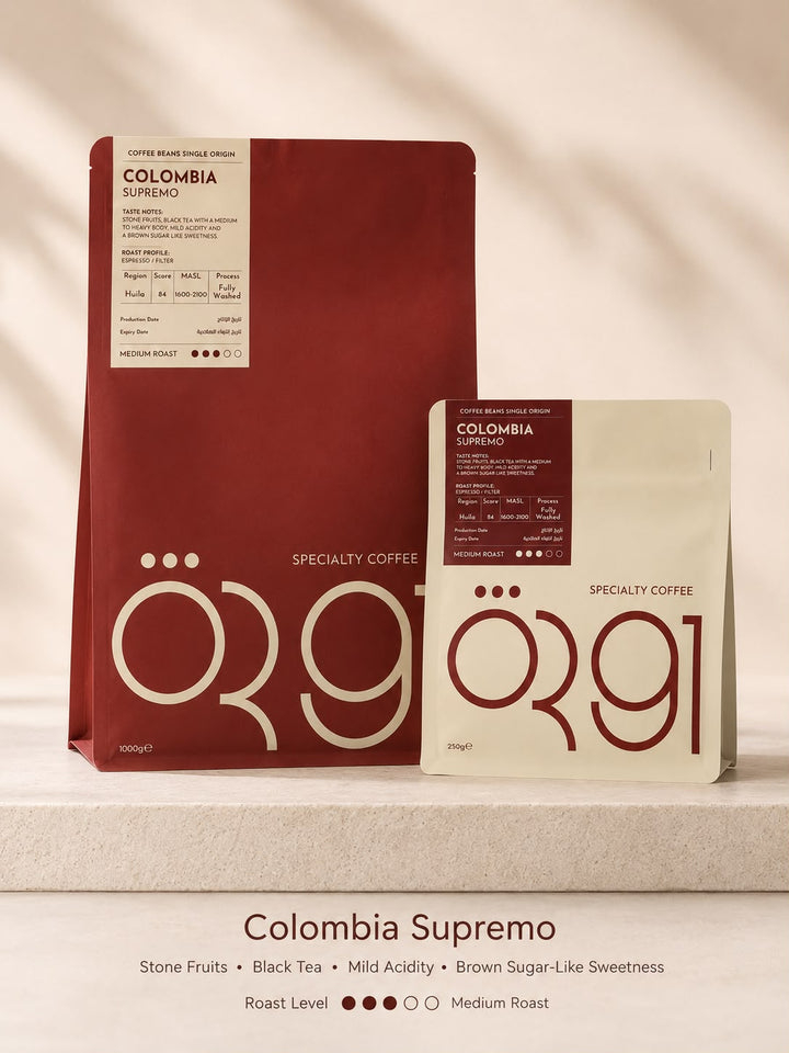 OR91 Colombia Supremo Specialty Coffee Beans, Medium Roast