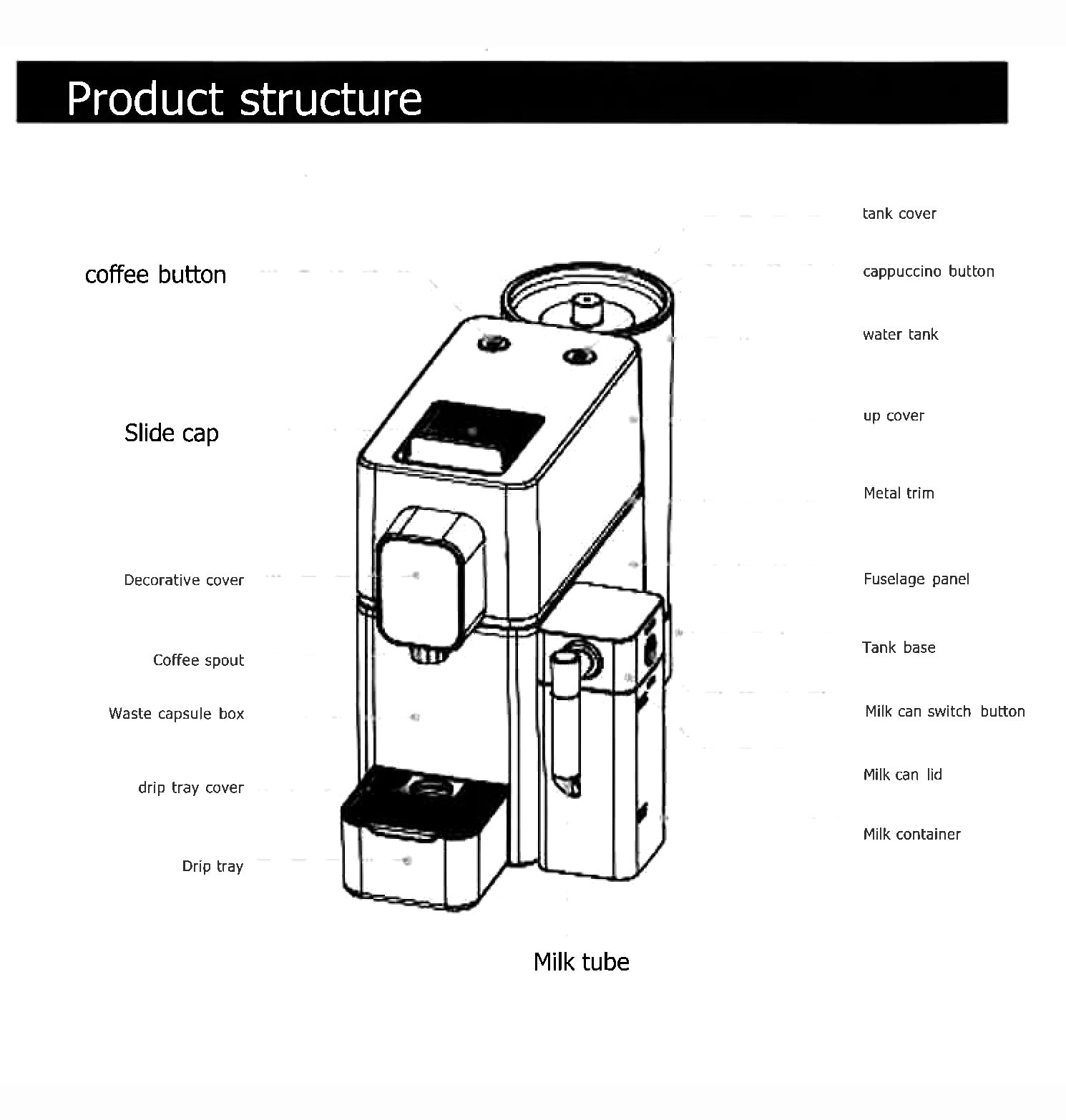 Mood Espresso coffee machine with milk frother|Free 30 coffee capsules ...