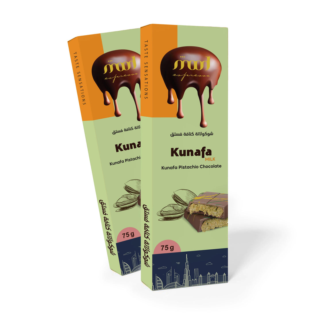 Mood Espresso Kunafa Pistachio Milk Chocolate 75g