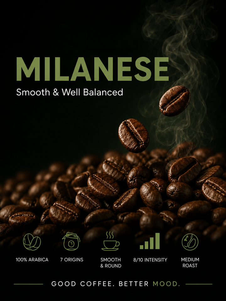 Milanese Coffee Beans, Medium Roast,1kg