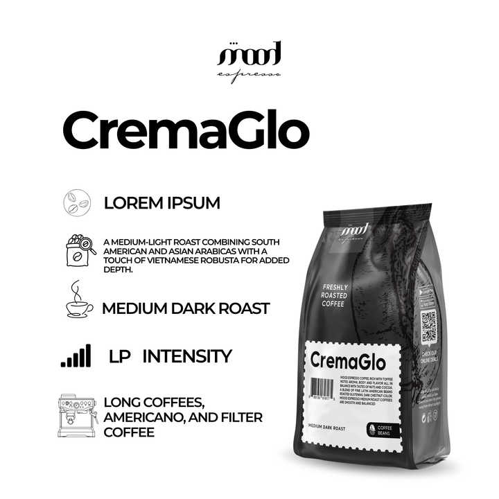 Mood Espresso Roasted Coffee Beans - CremaGlo 1000g
