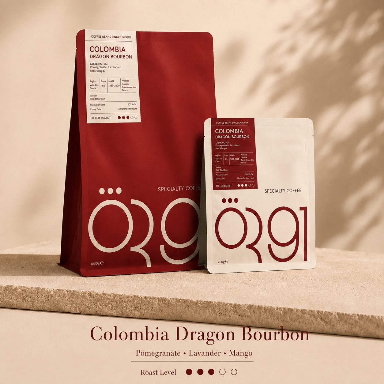 OR91 Colombia Dragon Bourbon Specialty Coffee Beans, Filter Roast