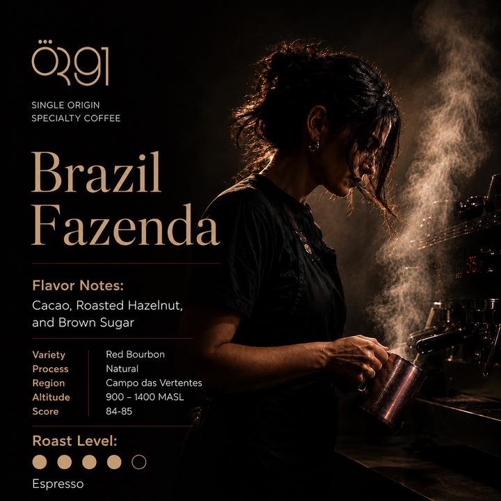 OR91 Brazil Fazenda Specialty Coffee Beans – Espresso Roast
