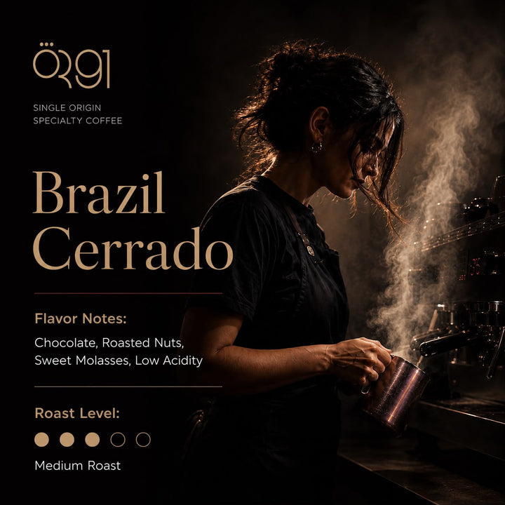 OR91 Brazil Cerrado Specialty Coffee Beans, Medium Roast