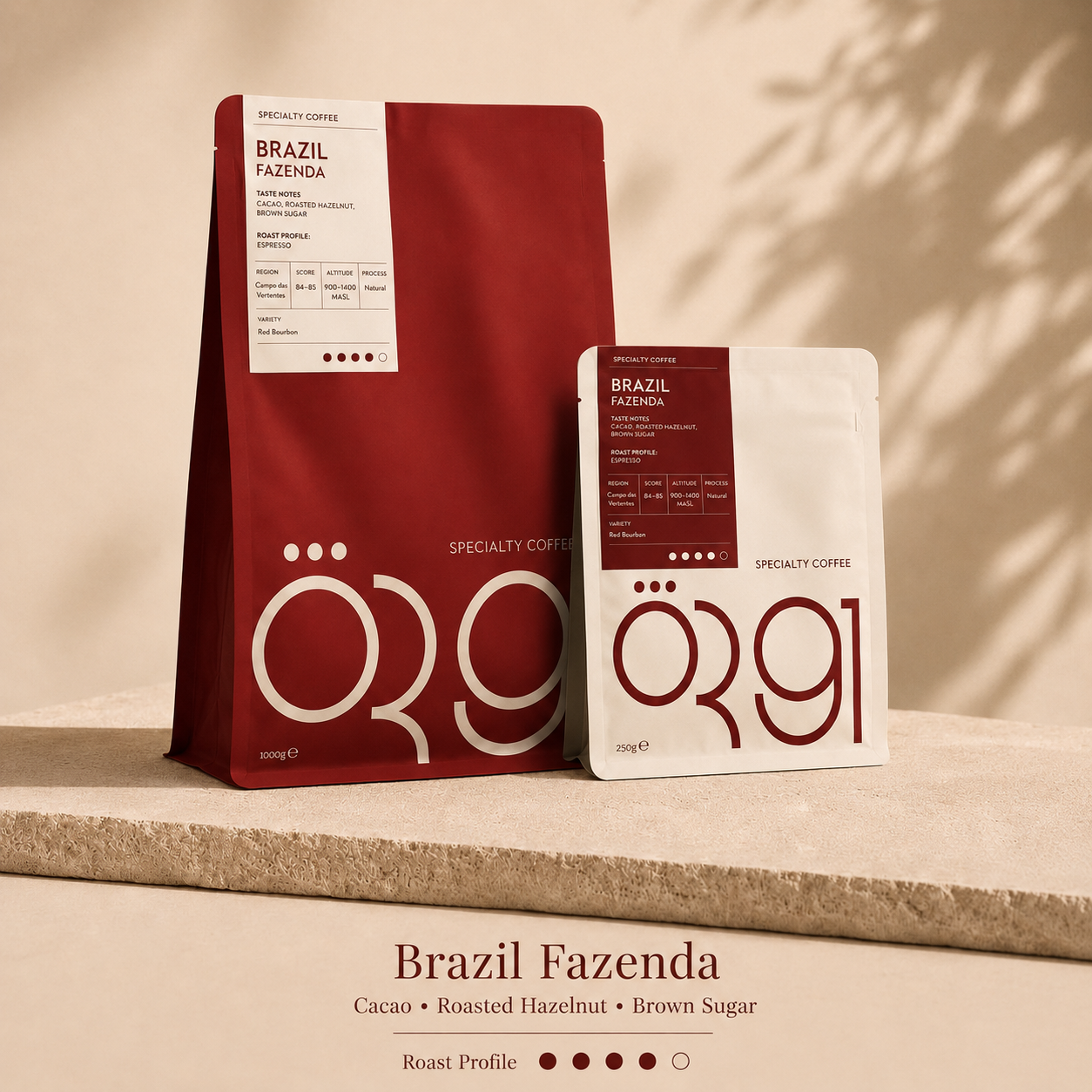 OR91 Brazil Fazenda Specialty Coffee Beans, Espresso Roast