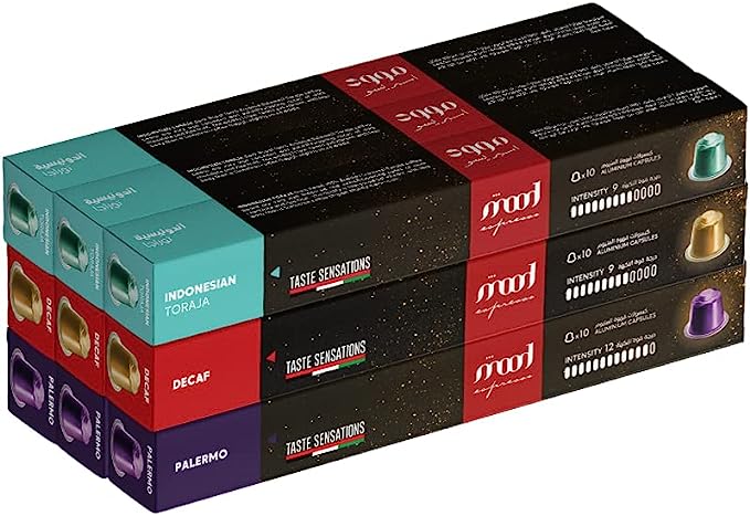 Mood Espresso - 90 Capsules 3 Flavors - Palermo, Decaf, Indonesian Toraja