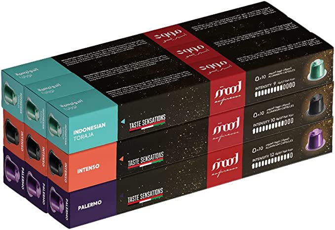 Mood Espresso - 90 Capsules 3 Flavors - Palermo, Intenso, Indonesian Toraja