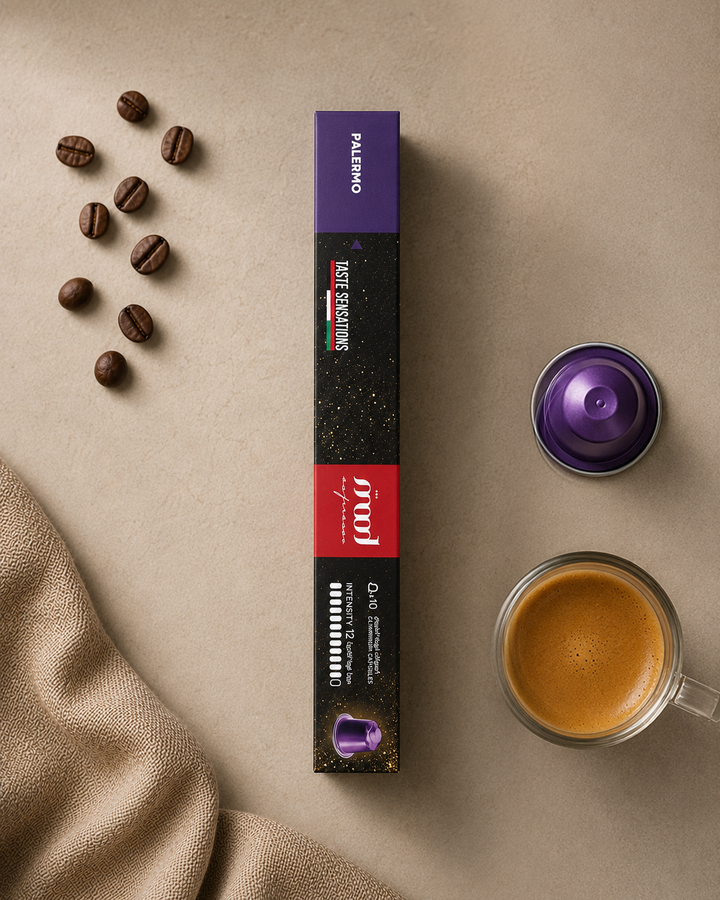 Palermo Nespresso Aluminium Capsules, Sleeve Pack, 10 Capsules,Intensity 12