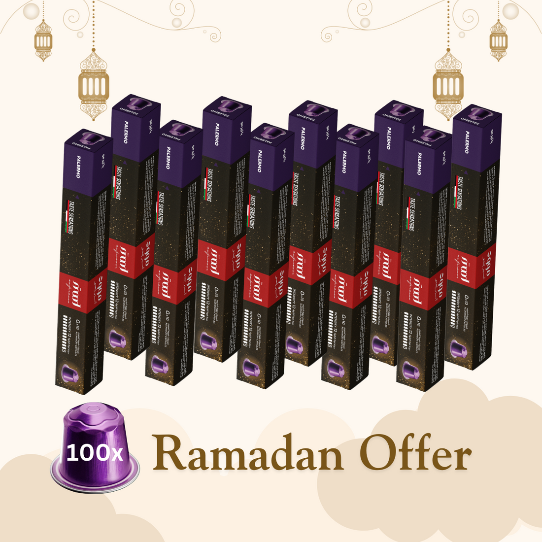 Aluminium Palermo Coffee Bundle - 100-Pod Collection - Ramadan Month Exclusive🌙☕