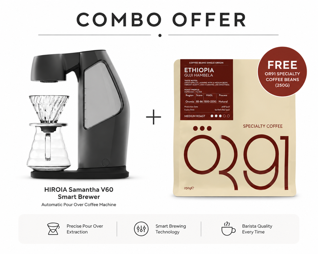 HIROIA Samantha V60 Smart Brewer + Free OR91 Ethiopia Specialty Coffee Beans 250g
