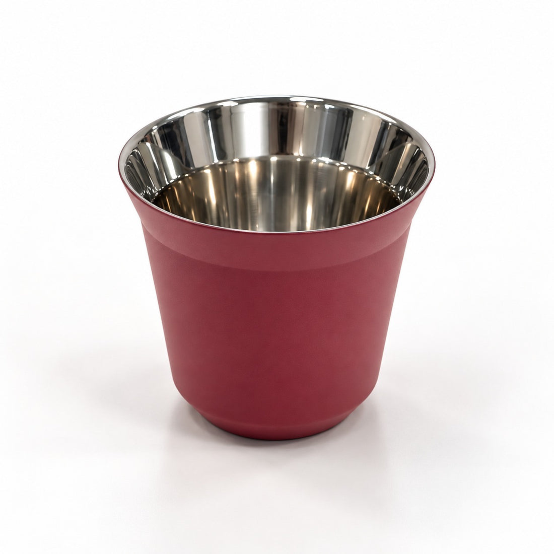 Red 80ml double wall stainless steel espresso cup