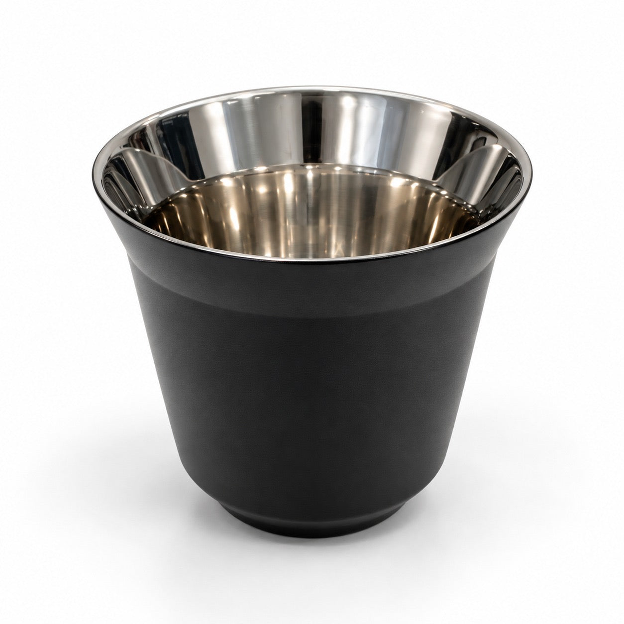 Black 80ml double wall stainless steel espresso cup