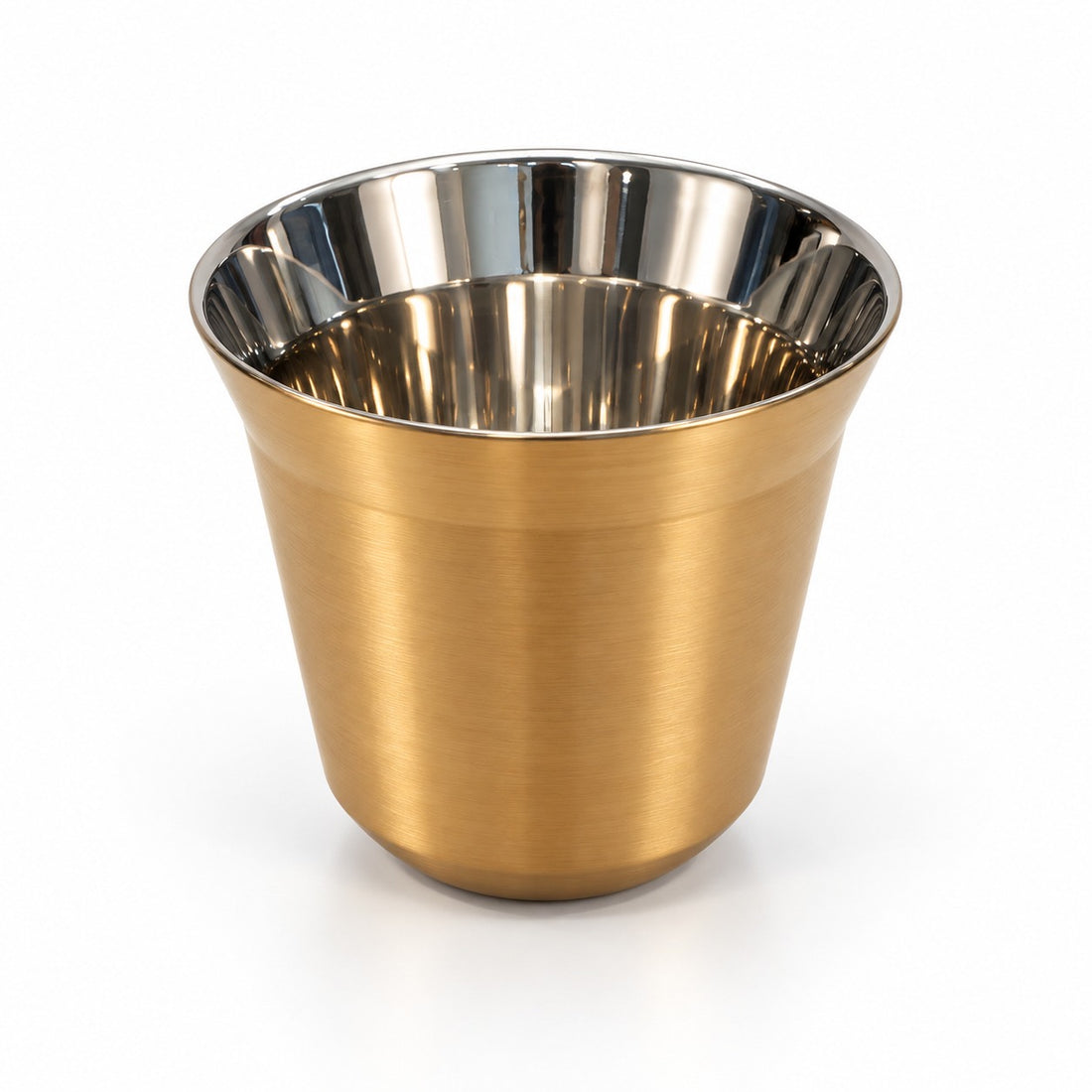 Gold 80ml double wall stainless steel espresso cup
