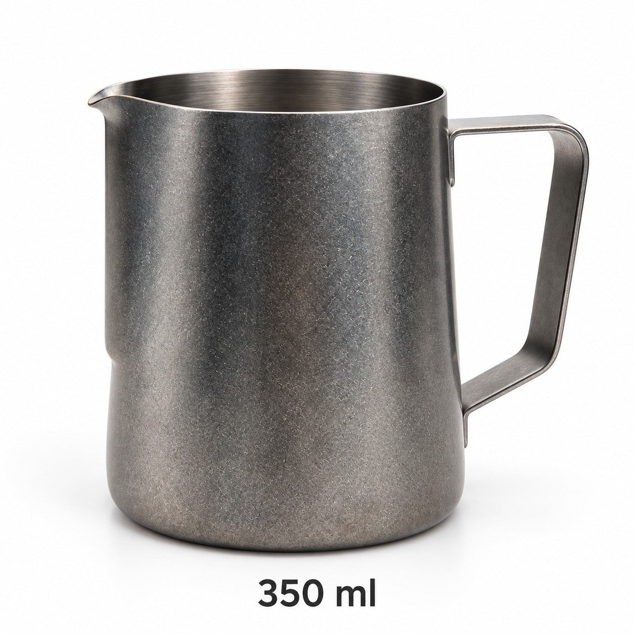 350 ml grey textured milk pitcher with handle and pouring spout