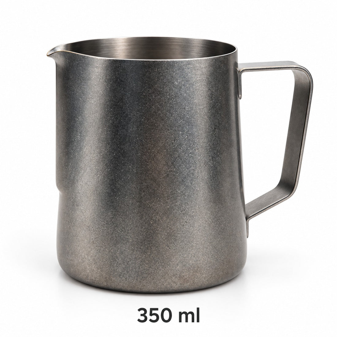 350 ml grey textured milk pitcher with handle and pouring spout