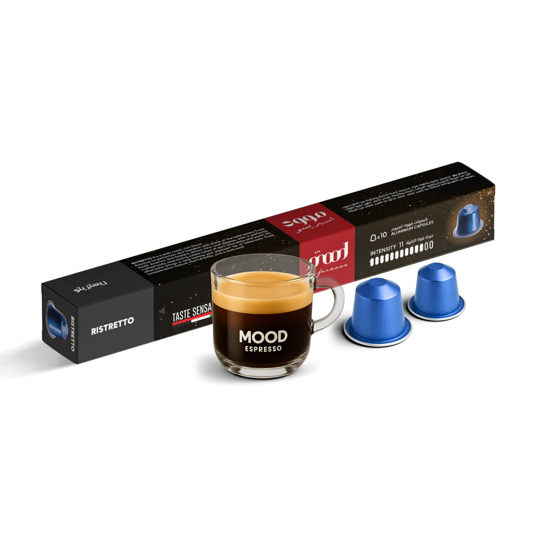 Mood Espresso Mega Coffee Sale – Nespresso Compatible Aluminium Capsules, 10 Pods (52g) | Strong Espresso Blend | 30% Off