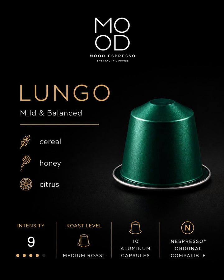 10+2 Free: Lungo Aluminium Coffee Capsules, Square Pack