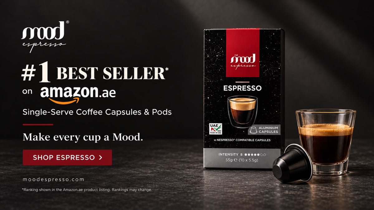 بانر ترويجي لكبسولات قهوة Espresso من Mood Espresso