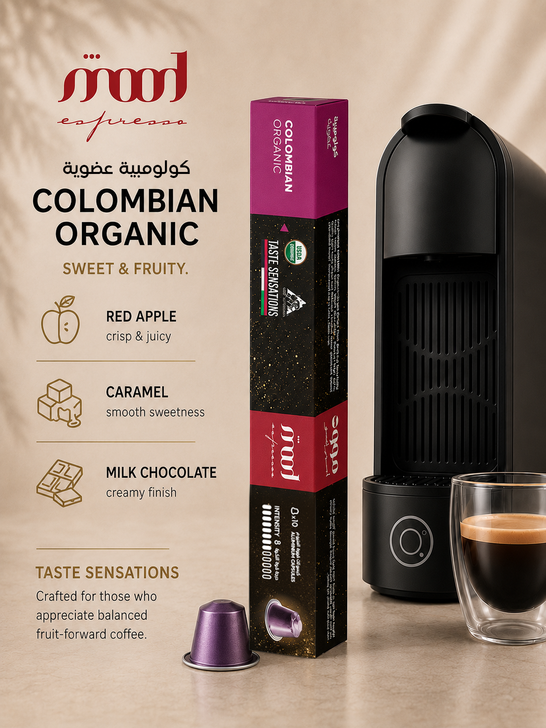 Pack of 9: Organic Colombian Aluminium Capsules, Sleeve Pack
