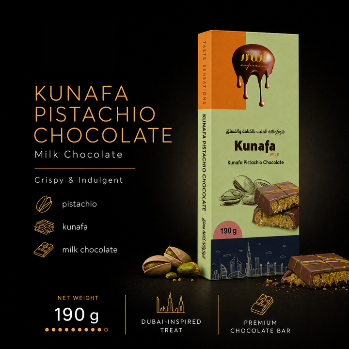 Kunafa Pistachio Milk Chocolate, 190 g