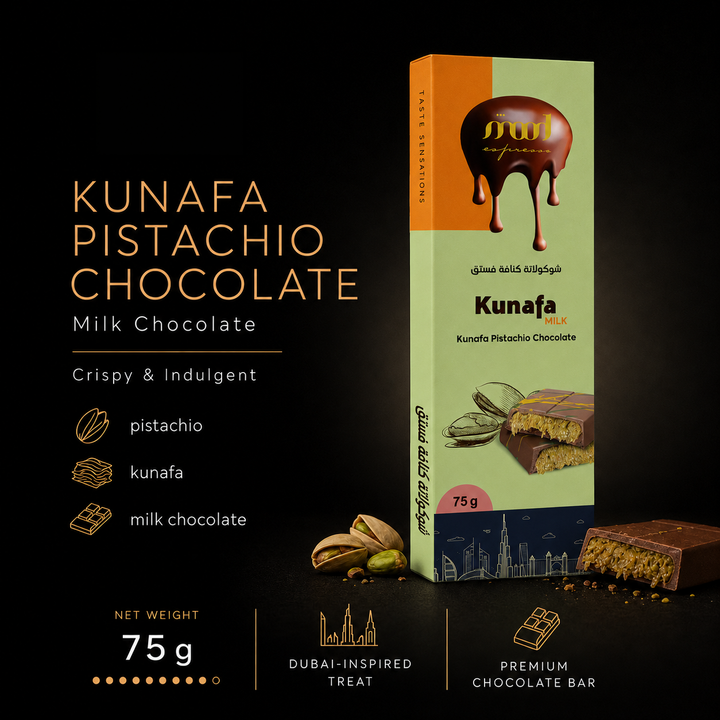 Kunafa Pistachio Milk Chocolate, 75 g