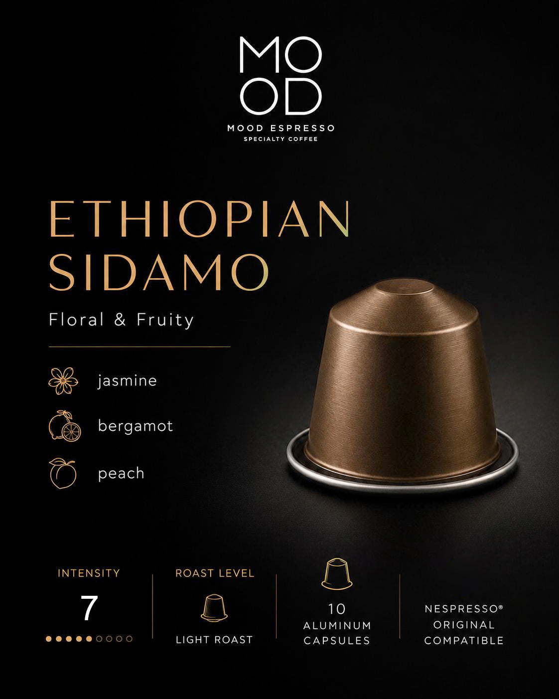 10+2 Free: Ethiopian Sidamo Aluminium Capsules, Sleeve Pack