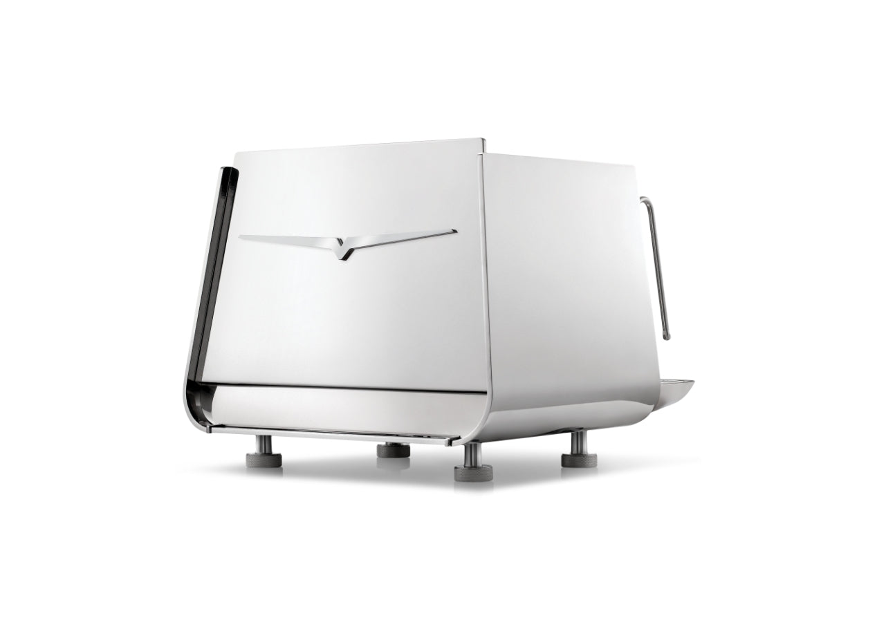 Victoria Arduino E1 Prima PRO: Rear three-quarter · Stainless Steel · 1 group