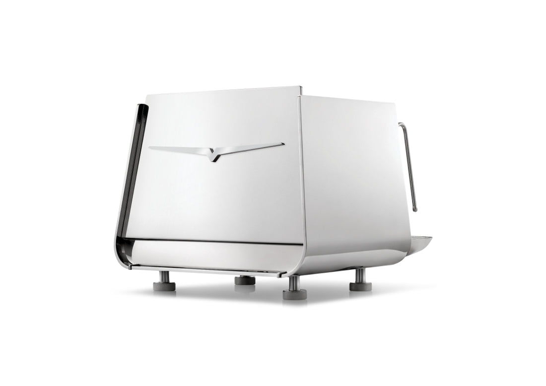 Victoria Arduino E1 Prima PRO: Rear three-quarter · Stainless Steel · 1 group