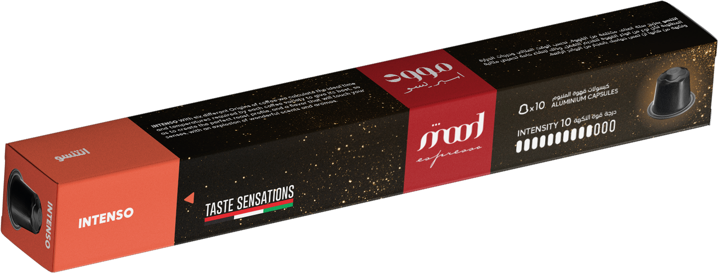 coffee capsules-mood espresso-nespresso compactible aluminum coffee capsules-intenso dark roasted blend 