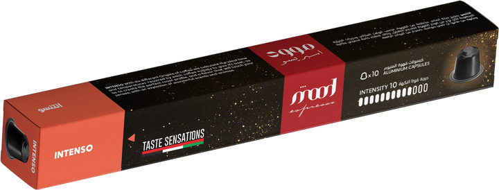 coffee capsules-mood espresso-nespresso compactible aluminum coffee capsules-intenso dark roasted blend 