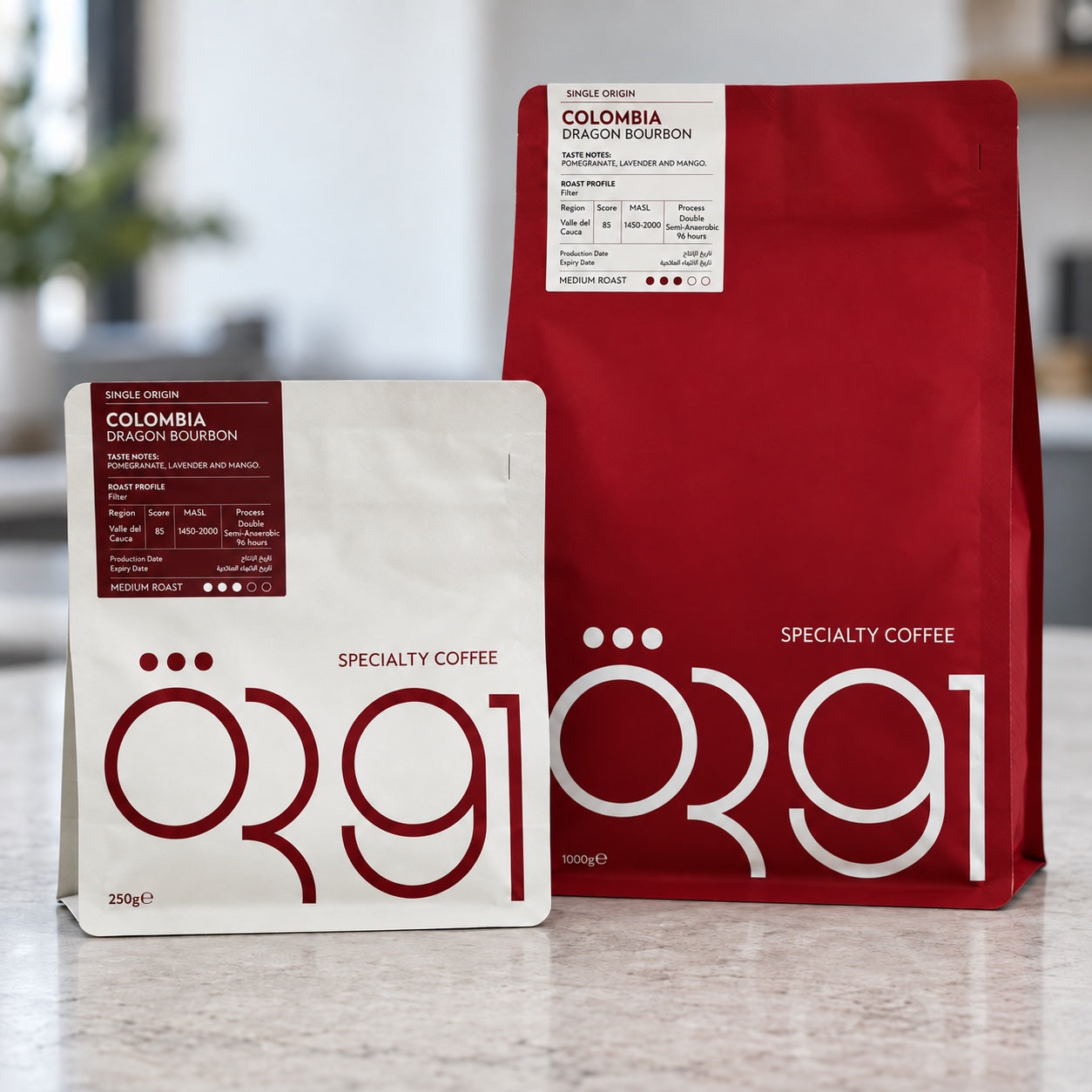 OR91 colombia dragon bourbon specialty coffee packaging