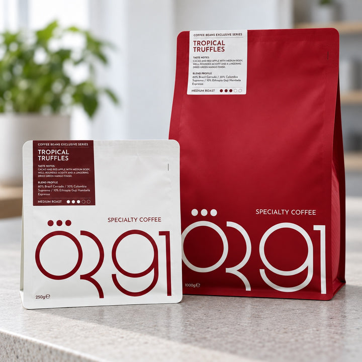OR91 tropical truffles specialty coffee packaging