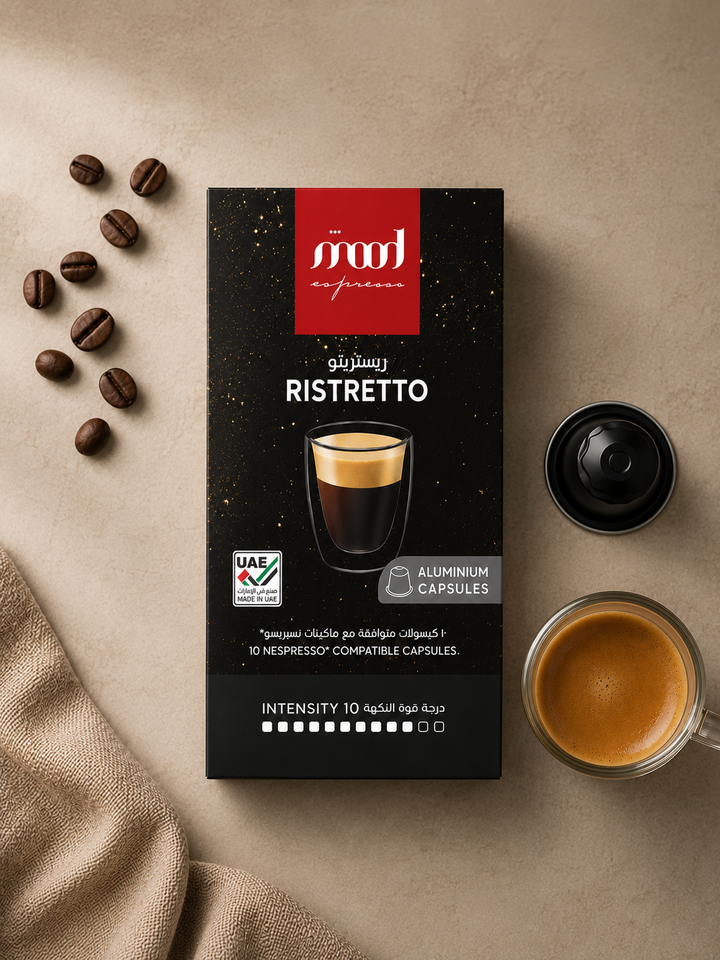 Ristretto Aluminium Capsules, Square Pack, 10 Capsules, 55g, Intensity 10